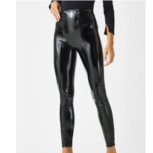 SPANX Patent Faux Leather Full Length High Waisted SPANXSshape Legging- Black